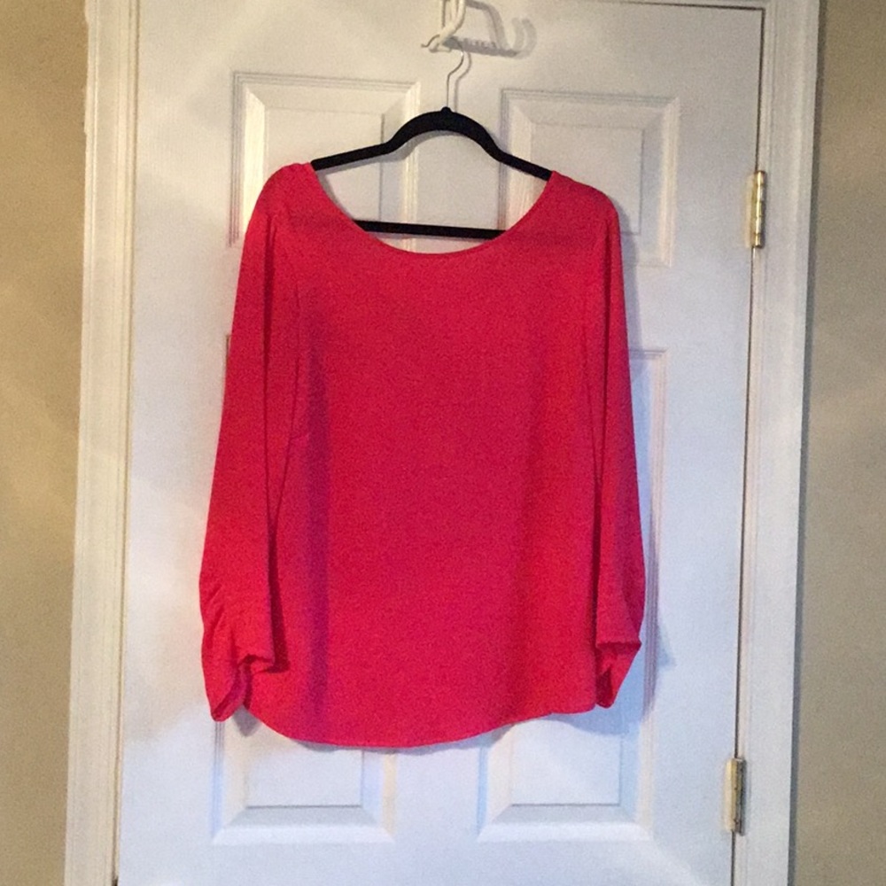 Rose + Olive L deep pink blouse
